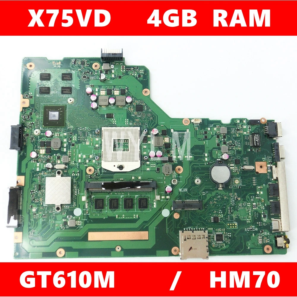 Память X75VD HM70 4 Гб модель GT610M Материнская плата ASUS R704V X75VB X75VC X75V материнская для