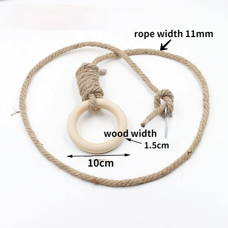 

Hemp rope solid wood big circle retro clothing store display rack shop decoration solid wood hemp rope ring hanger