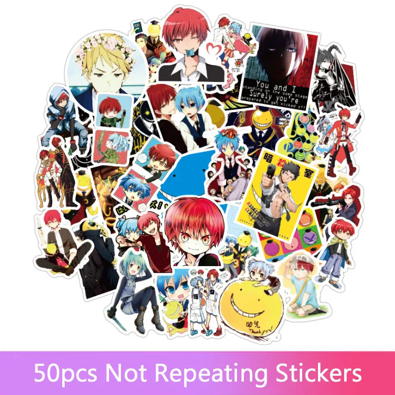 

50Pcs Japan Anime Assassination Classroom Graffiti Cartoon Stickers For Luggage Laptop Skateboard Bicycle Decal Pegatina