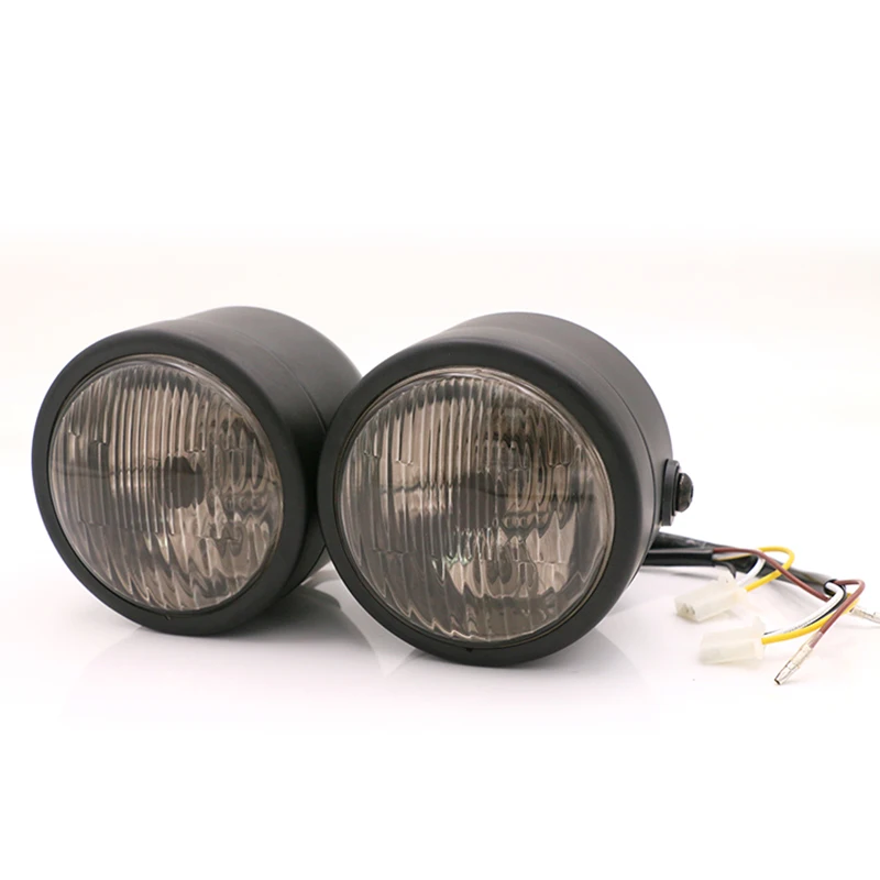 Мотоциклетная двойная фара винтажный черный ретро-светильник для скутера с