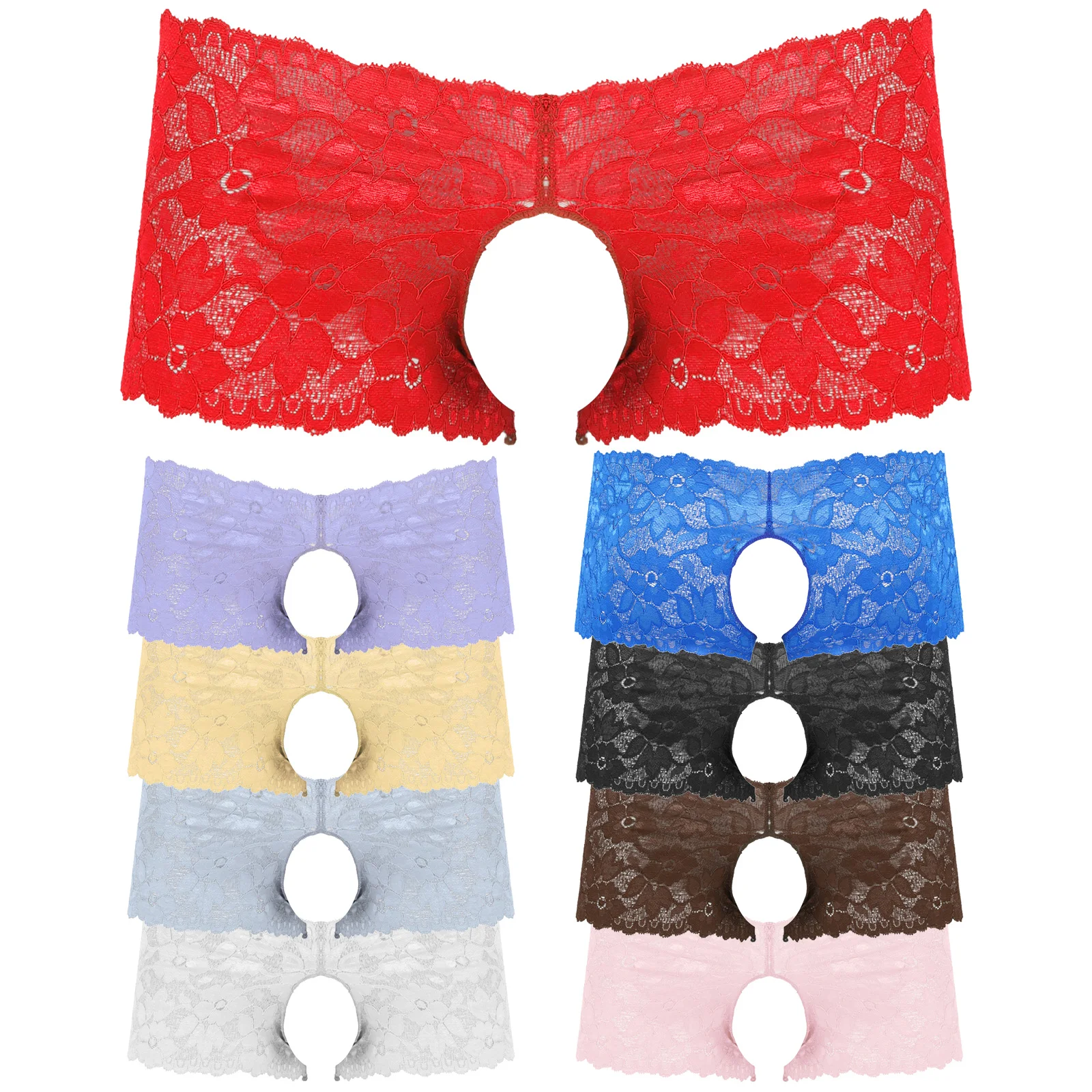 Сексуальное мужское нижнее белье с низкой талией кружевные трусы цветочным
