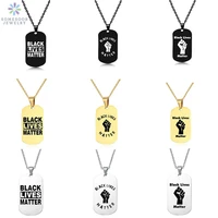 somesoor 9 designs black lives matter pendant necklace 45cm stainless steel chain inspired hang dangle jewelry for women gifts
