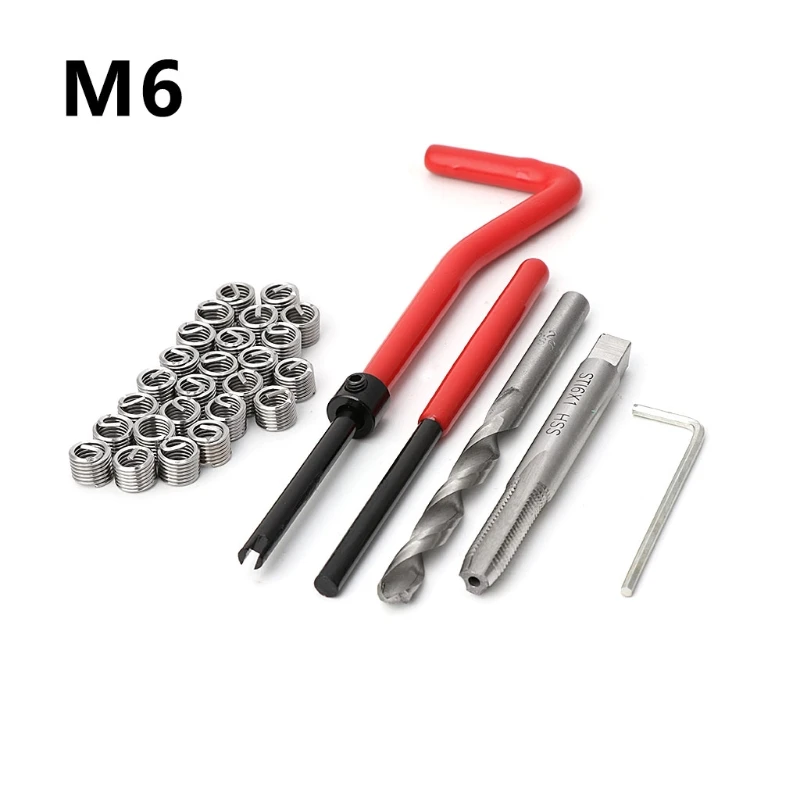 30 pcs Car Pro Coil Drill Tool Metric Thread Repair Insert Kit M6 / M8 / M5 for Helicoil Car Repair Tools Coarse Crowbar