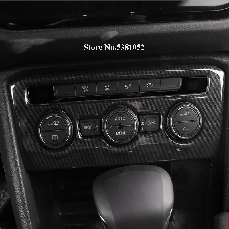 

Наклейка из углеродного волокна, накладки на вентиляционное отверстие, накладки на переключатель кондиционера для Volkswagen Tiguan MK2, аксессуары ...