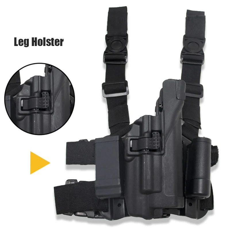 

Тактическая охотничья кобура Glock 17 19 22 23 31 32, кобура для пистолета, военная стрельба, страйкбол, нога, кобура с магнитным мешочком, чехол для п...