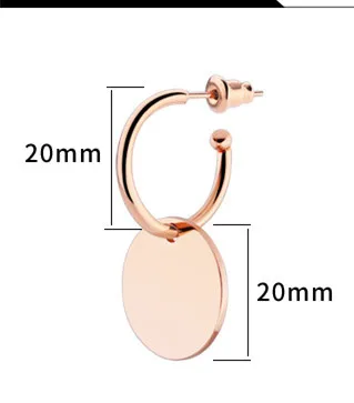 Fashion Women Punk Hoop Pendientes Color Rose Gold Black Stainless Steel Wire Round Circle Huggie Earrings Brincos Jewelry | Украшения и