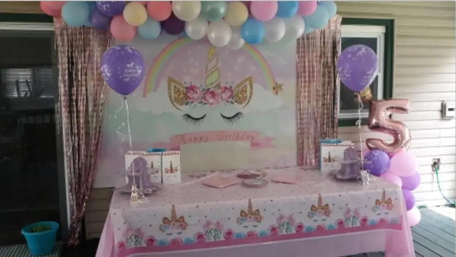 Пользовательский Единорог день рождения декорация для вечевечерние НКИ