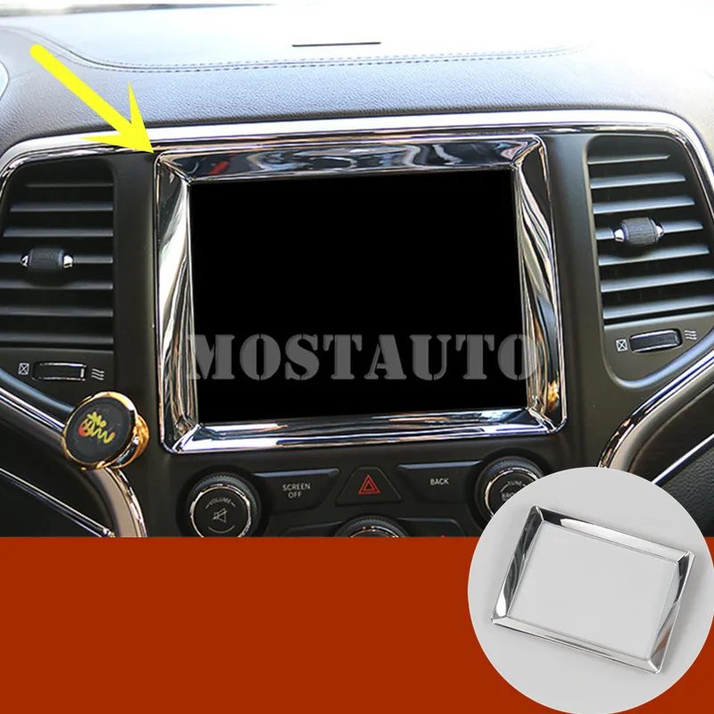 Хромированная консоль для Jeep Grand Cherokee из АБС-пластика отделка GPS-навигации 2014-2018 1
