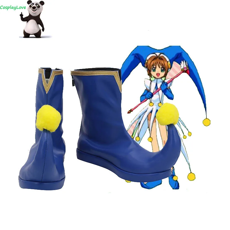 

CosplayLove Cardcaptor Sakura Sakura Kinomoto Erase Card Blue Shoes Cosplay Long Boots Leather Custom Made For Party Birthday