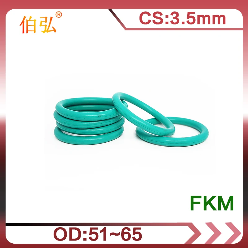 

Fluororubber O-Ring 1PC/lot FKM Sealing CS 3.5mm OD51/52/53/55/56/57/58/60/62/63/65mm O-Ring Seal Gasket Ring