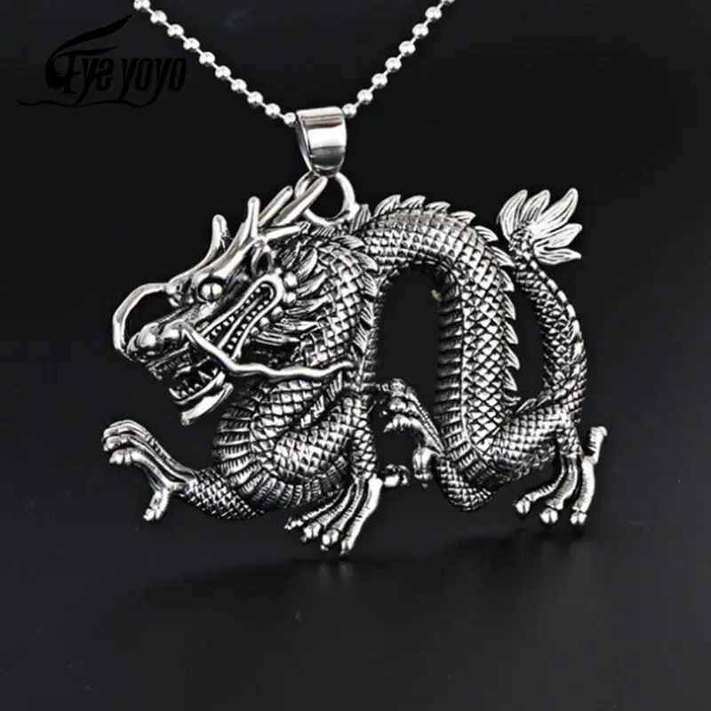 Ожерелье EyeYoYo с подвеской в виде Дракона Для мотоциквечерние стимпанк мужская