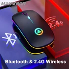 Bluetooth Мышь Беспроводной Мышь мини USB Беспроводной компьютер Мышь 2,4G приемник ультра-тонкое светодиодное разноцветными огоньками Мышь для портативных ПК