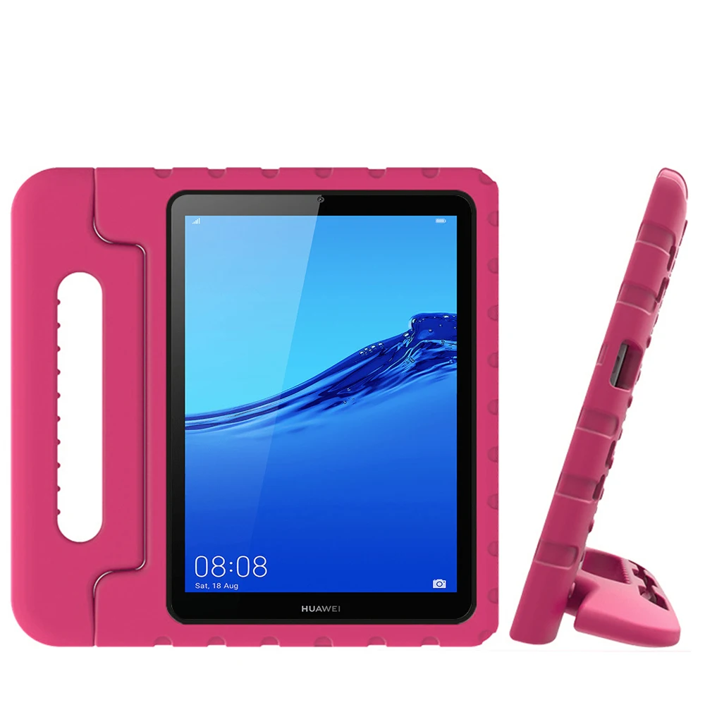 Для huawei MediaPad M5 Lite 8 дюймов huawei почтовый ящик 5 8 чехол для планшета EVA ударопрочный чехол для планшета с ручкой Coque - Цвет: Розово-красный