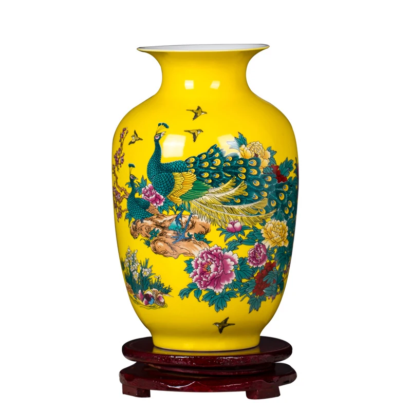 Цзиндэчжэнь керамика современный простой павлин ваза набор из трех частей