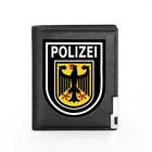 Высококачественный классический кожаный кошелек с принтом немецкий полицейский значок держатель для кредитных карт короткий кошелек