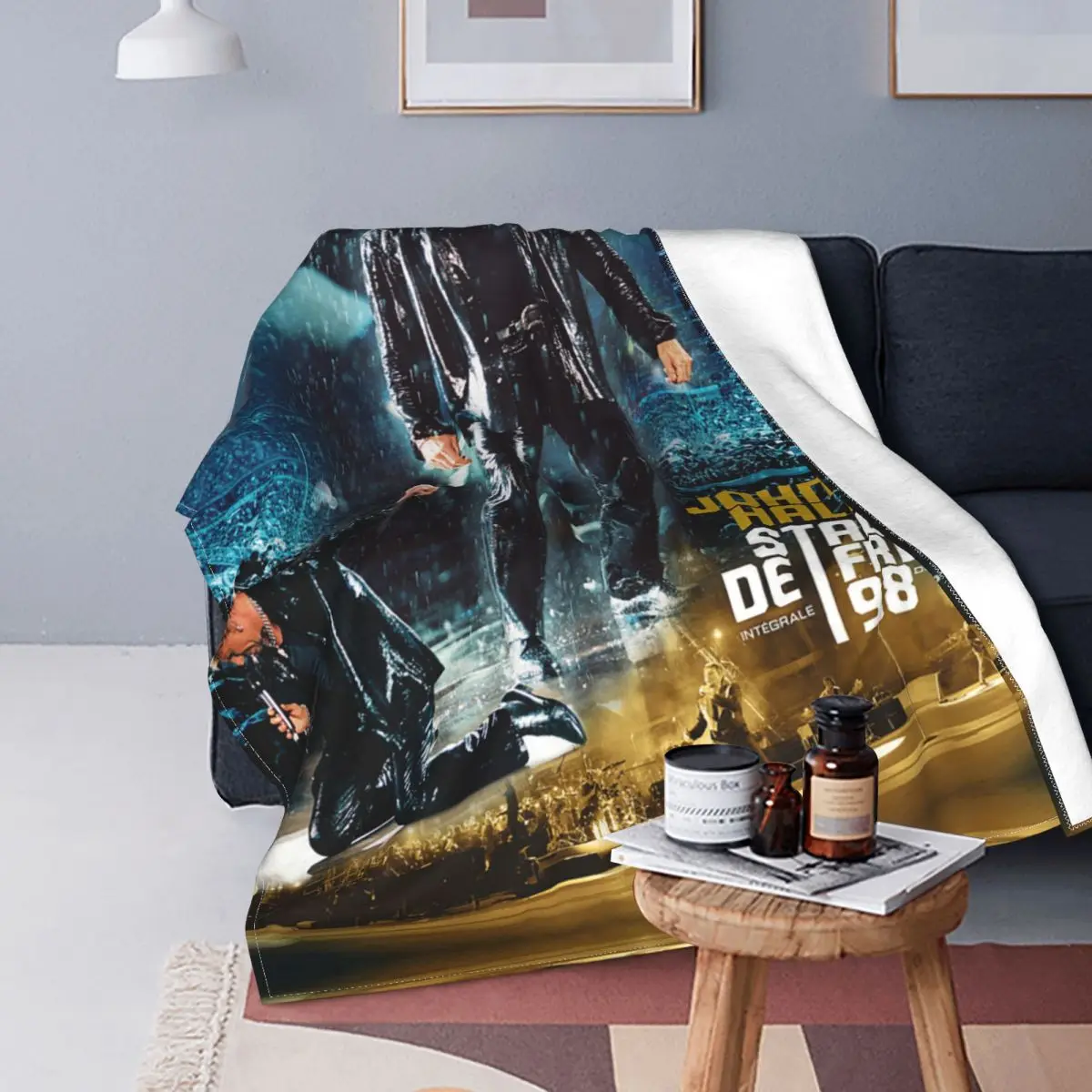

Johnny Hallyday Flannel Blankets Music Funny Throw Blanket for Home 150*125cm Bedspreads