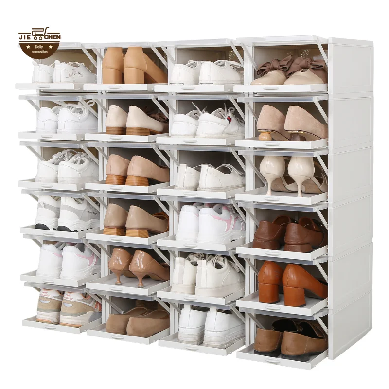 

JC 3pcs storage shoe box female stackable drawer shoe box rack household shoe storage box portable shoe cabinet