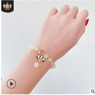 Новый модный детский браслет принцессы из мультфильма со стеклянными бусинами