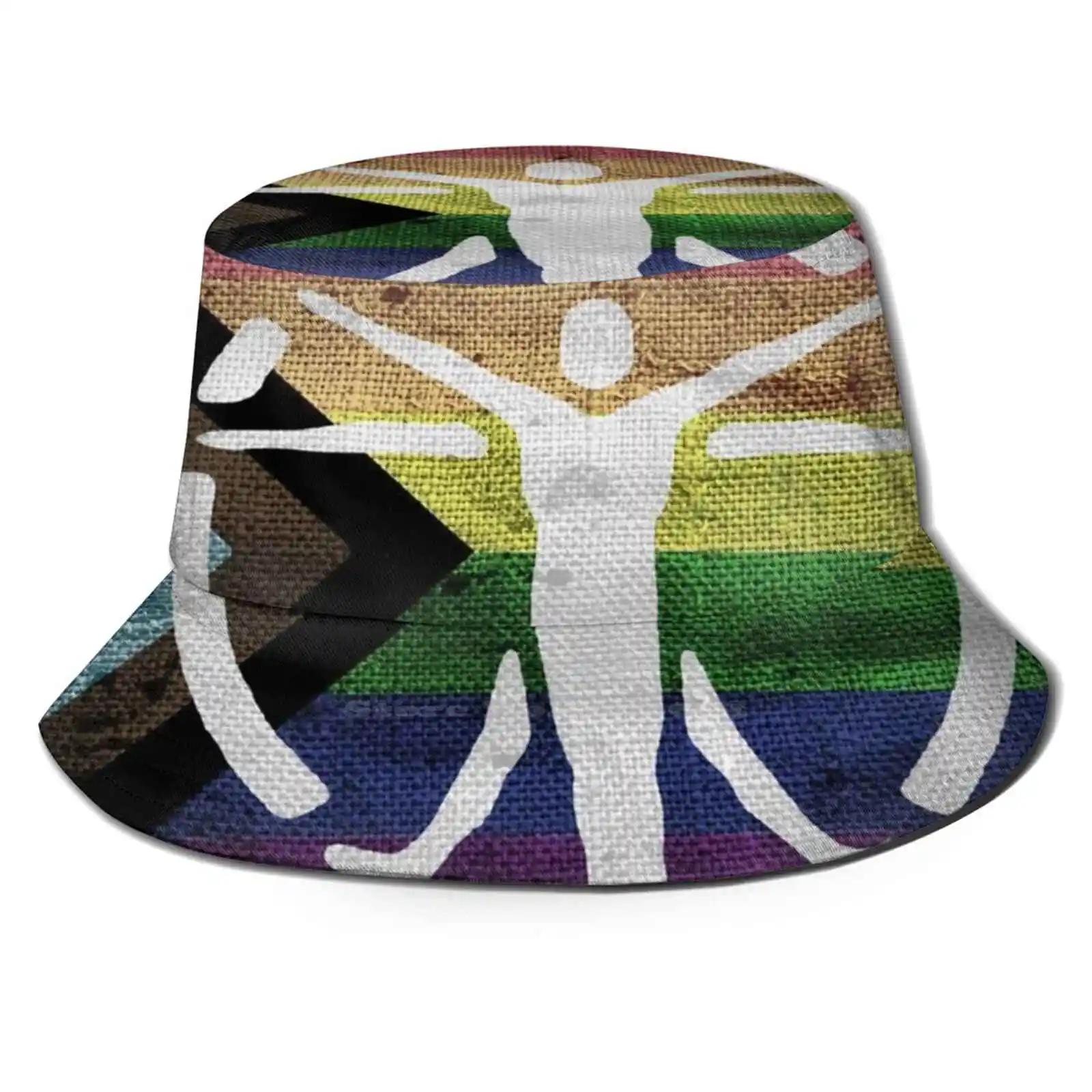 

Выветриваемый флаг 4 помещения гордости: Bipoc Радуга унисекс Модные женские мужские дышащие Панамы 4 помещения гордости флаг геев