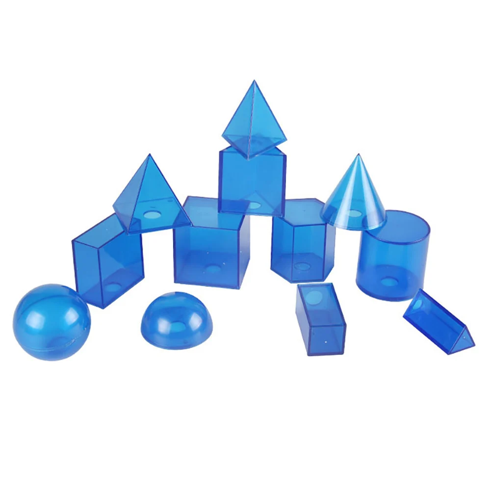 12Pcs/Set Transparent 3D Geometric Solids Model Detachable Teaching Aids Toy Explore geometry volume other math concepts | Игрушки и