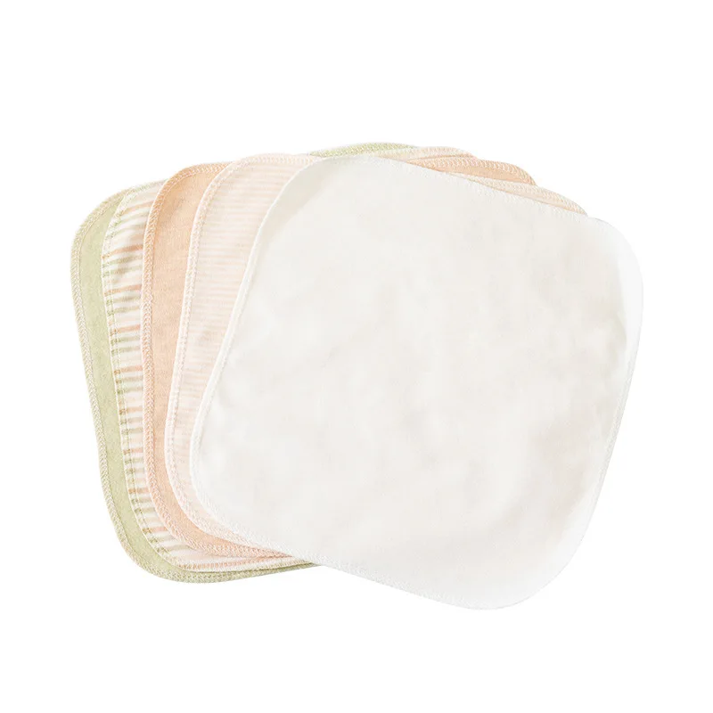 Baby Non-printing And Dyeing Organic Colored Cotton Small Square Towels Wipes Face Nose Handkerchiefs Saliva 5 Packs - купить по