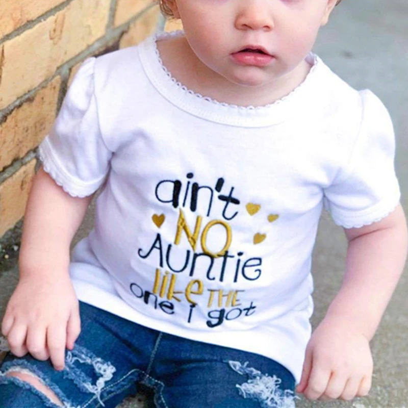 Aotie Funuy/белый топ с буквенным принтом летняя футболка для маленьких мальчиков