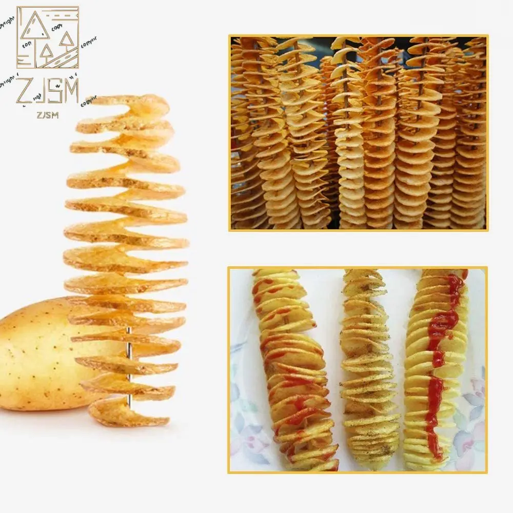 

Stainless Steel Tornado Potato Spiral Slicer Handheld Vegetable Spiralizer Spiral Potato Cutter Kitchen Accessories