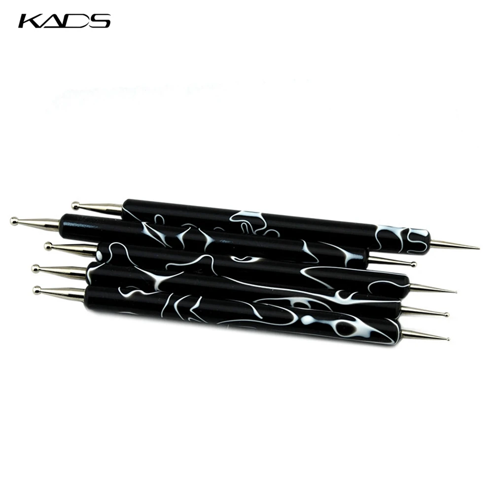 KADS Новое Прибытие 5 шт./компл. 2 Way Расставить Marbleizing Живопись Pen Инструмент Nail Art Расставить Инструмент Для Ухода За Ногтями