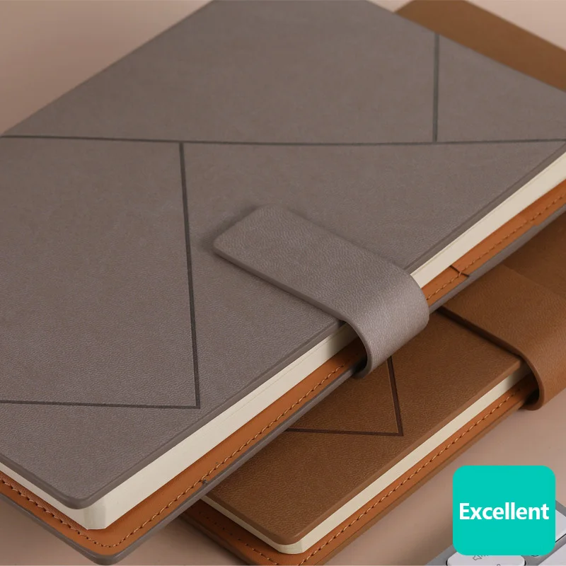 

A5/B5 Magnetic Button Journal Diary Business Notebook Classic Simplicity Embossed Lines Imitation Leather Cover Office Supplies