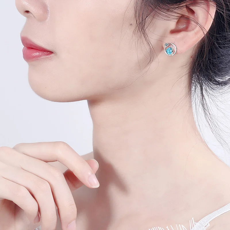 Женские серьги-гвоздики MEETSOFT из стерлингового серебра 925 пробы модные