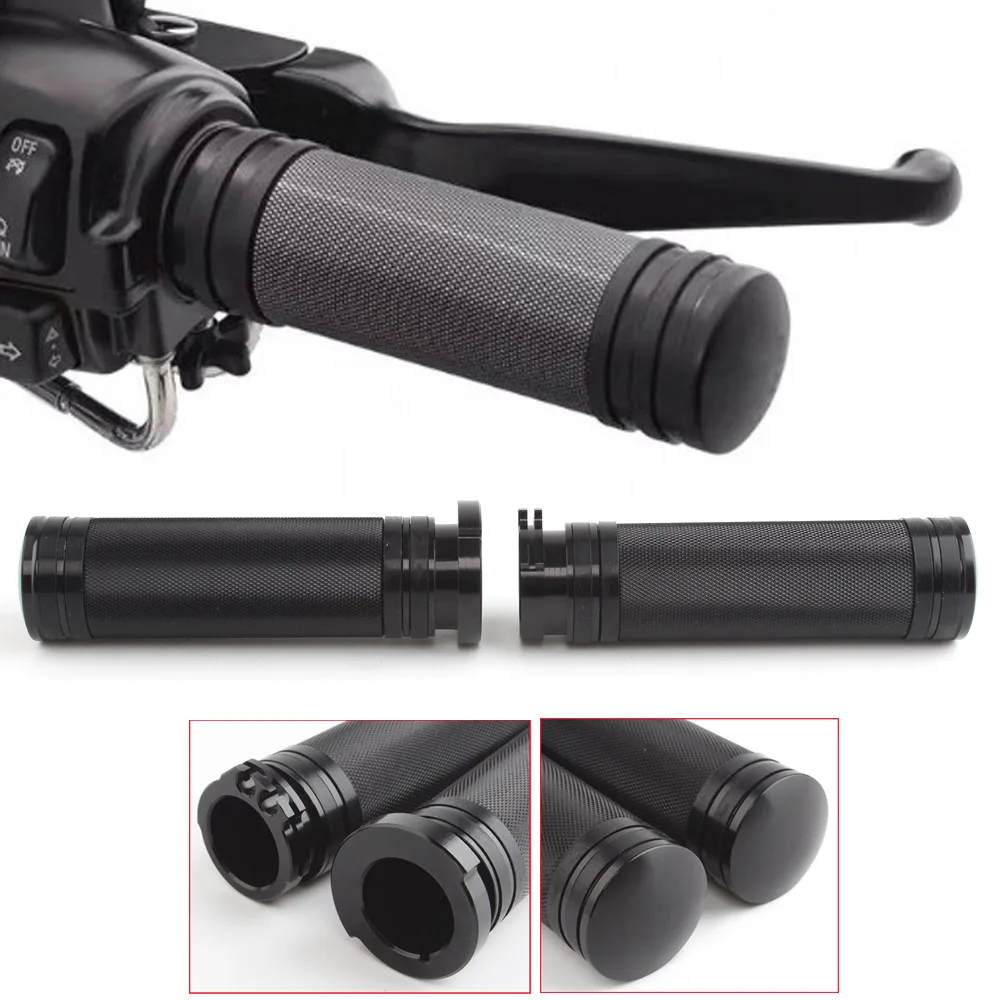 

Black Aluminum 1 Inch Motorcycle Handlebar Hand Grips For Harley Touring Softail Dyna Cruiser Yamaha Honda Universal