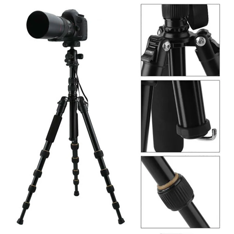 2022. Lightweight Portable Q666 Professional Travel Camera Tripod tripode aluminum tripod Head Monopod for digital DSLR camera enlarge