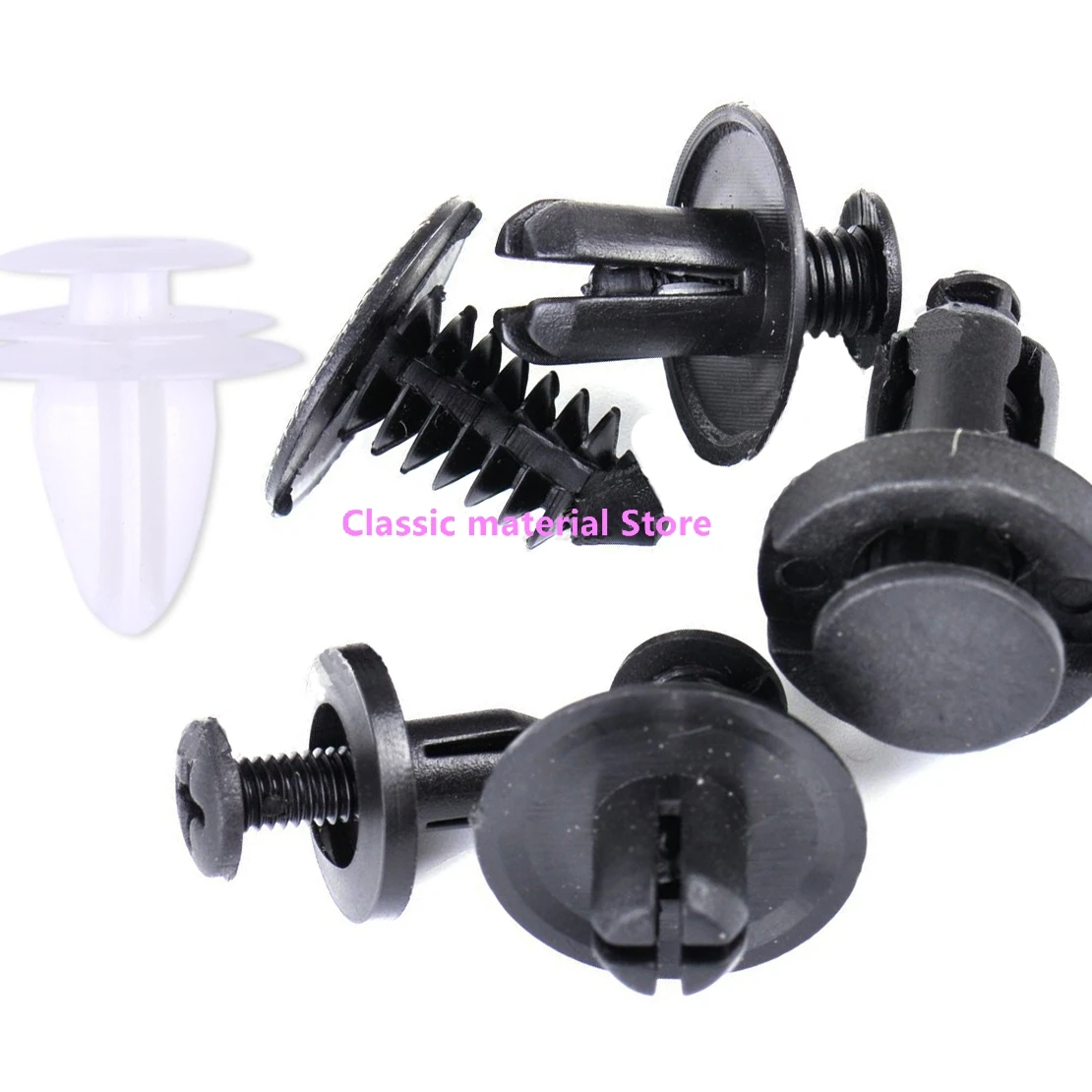 

100 push type bumper fastener rivet clip, body fixing clip bumper, convenient trim panel, auto type fender replacement