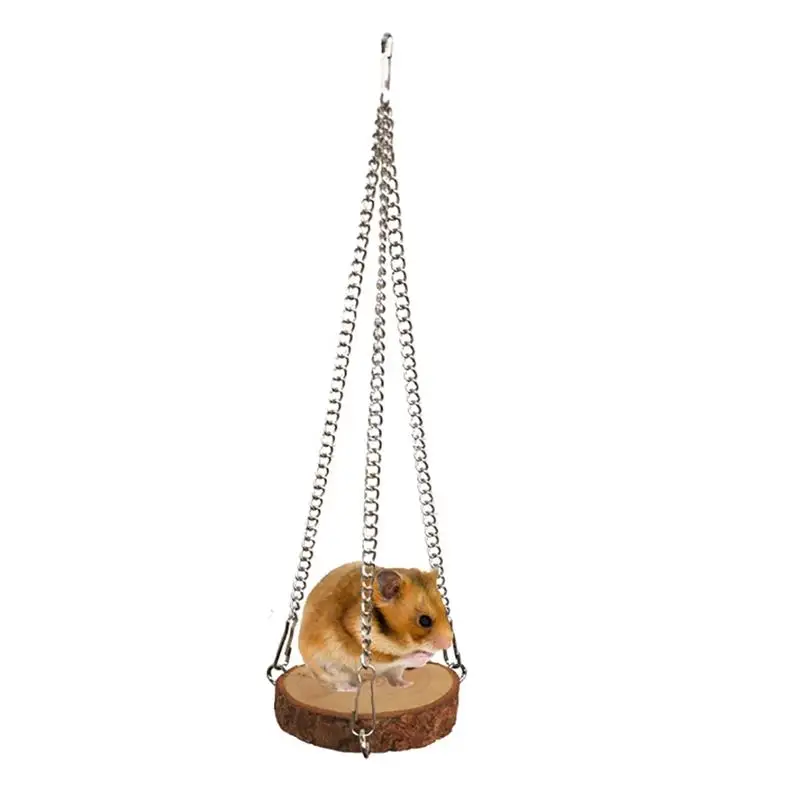

New Creative Hamster Hammock Wooden Pet Guinea Pig Squirrel Cage Hanging Swing Bed Small Animal Gerbil Cage Mice Toy Accessories
