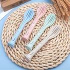 Набор столовых приборов 3 в 1, комплект посуды из пшеничной соломы, вилка, ложка, нож, дорожная Экологически чистая портативная посуда