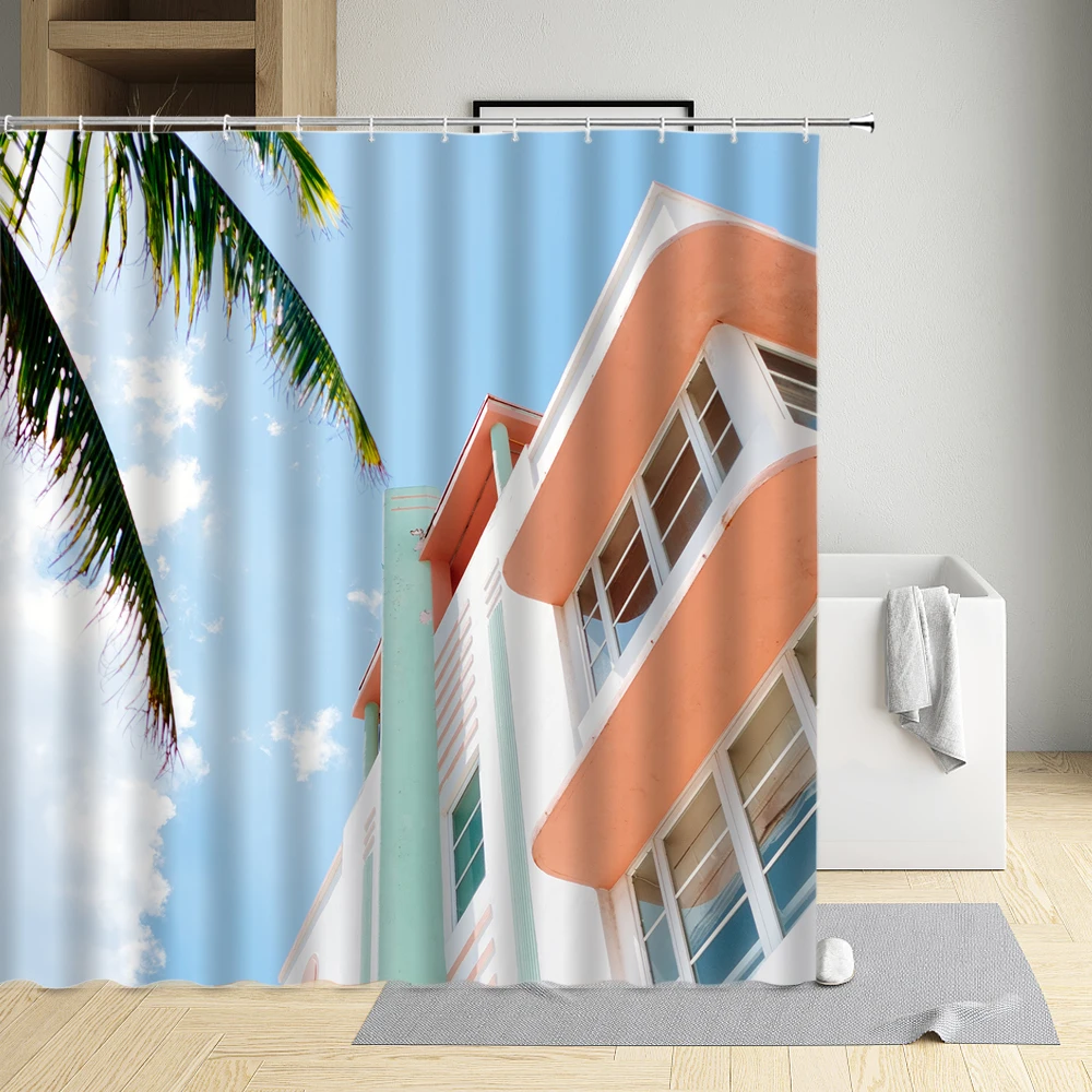 

Innovation Good Looking Color House Orange Shower Curtain Modern Eco-Friendly Waterproof Cloth Bathtub Decor Bath Screen