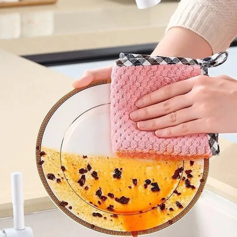Тряпки кухонные антипригарные впитывающие полотенца из микрофибры для уборки