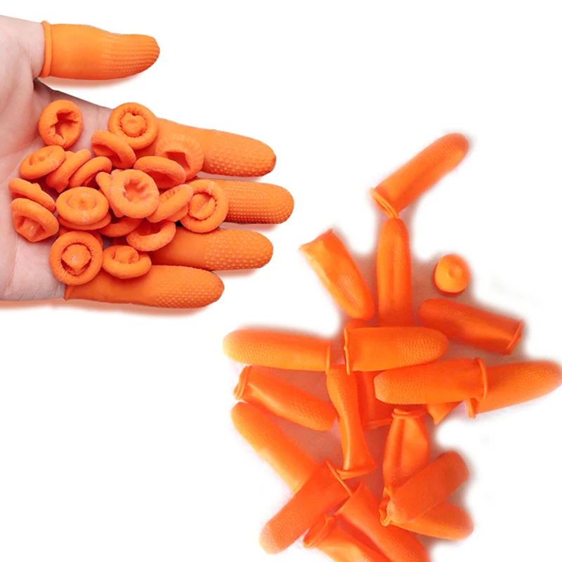 

100Pcs Reusable Non-slip Latex Finger Cots Protector Gloves Disposable Nail Tool