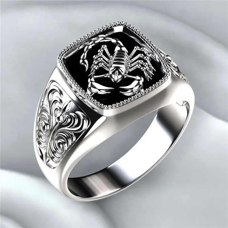 

Exquisite Scorpio Embossed Poisonous Scorpion Punk Hip Hop Style High Quality Ring For Men Size 7-12