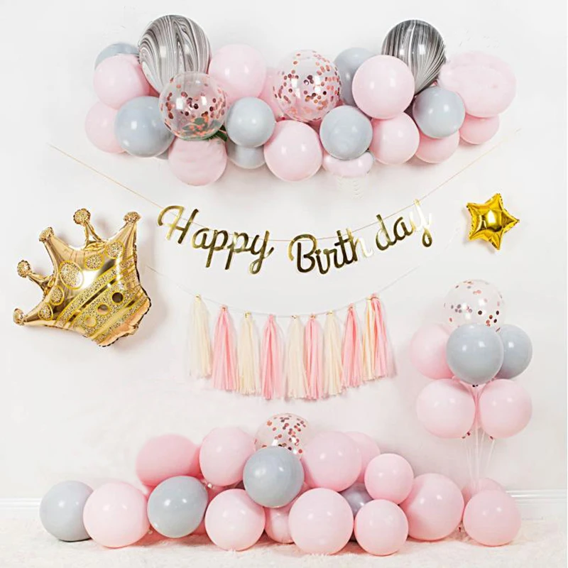 

1set Happy Birthday Gold Letter Foil Balloons 10inch Macaron Latex Globos Birthday Wedding Baby Shower Party Decoration Supplies