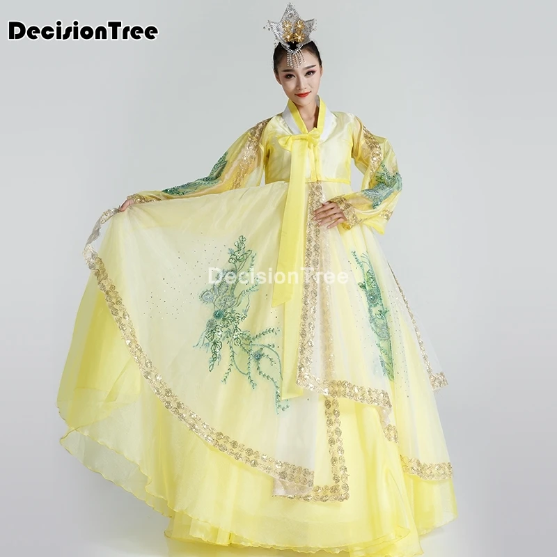2021 традиционный костюм с блестками в Корейском стиле hanbok женское длинное платье