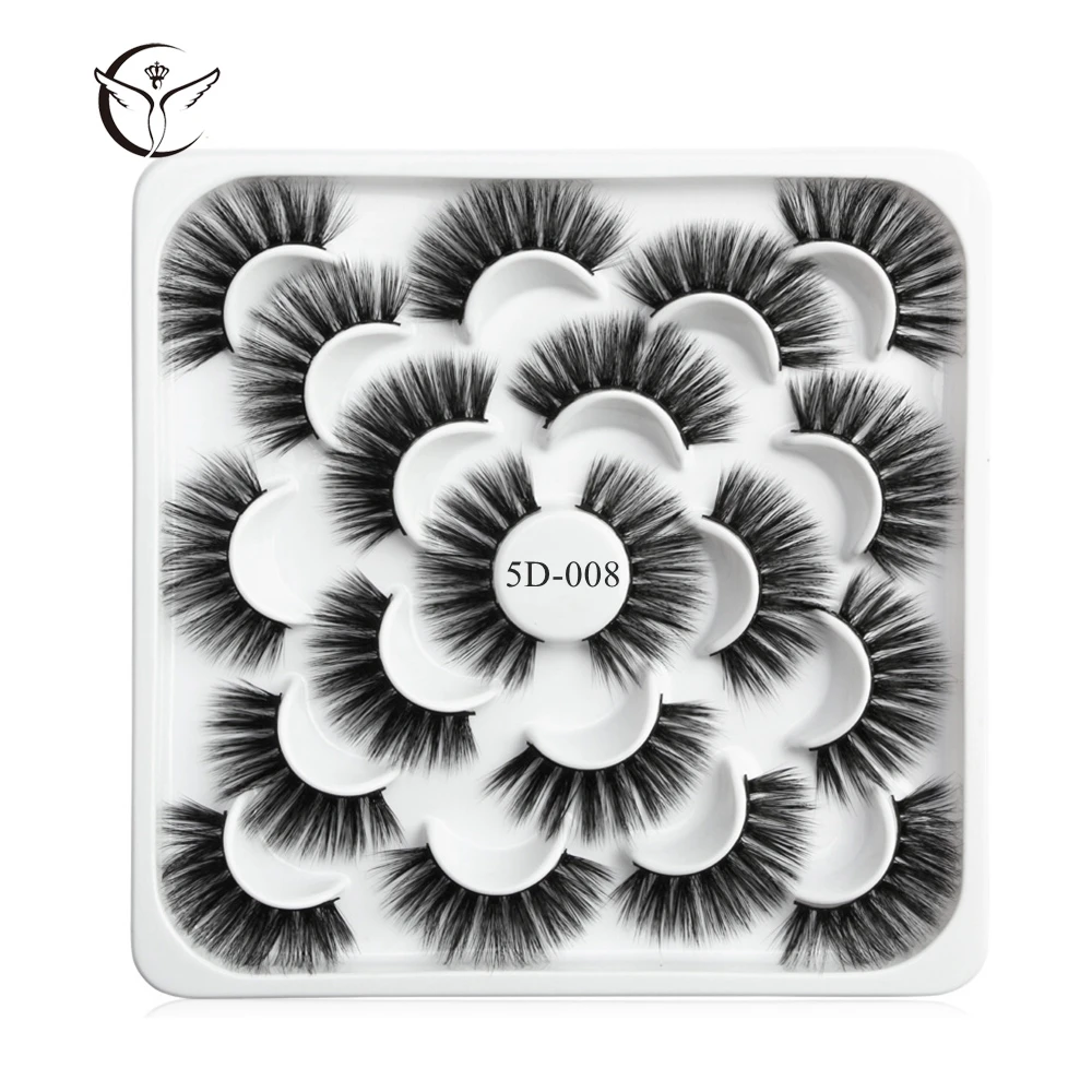 5D-008 Mink eyelashes 3d mink hair eyelashes10 pairs long makeup 3d faux nature fake lashes extension false eyelashes Wholesale(10P - Цвет: 5D-008