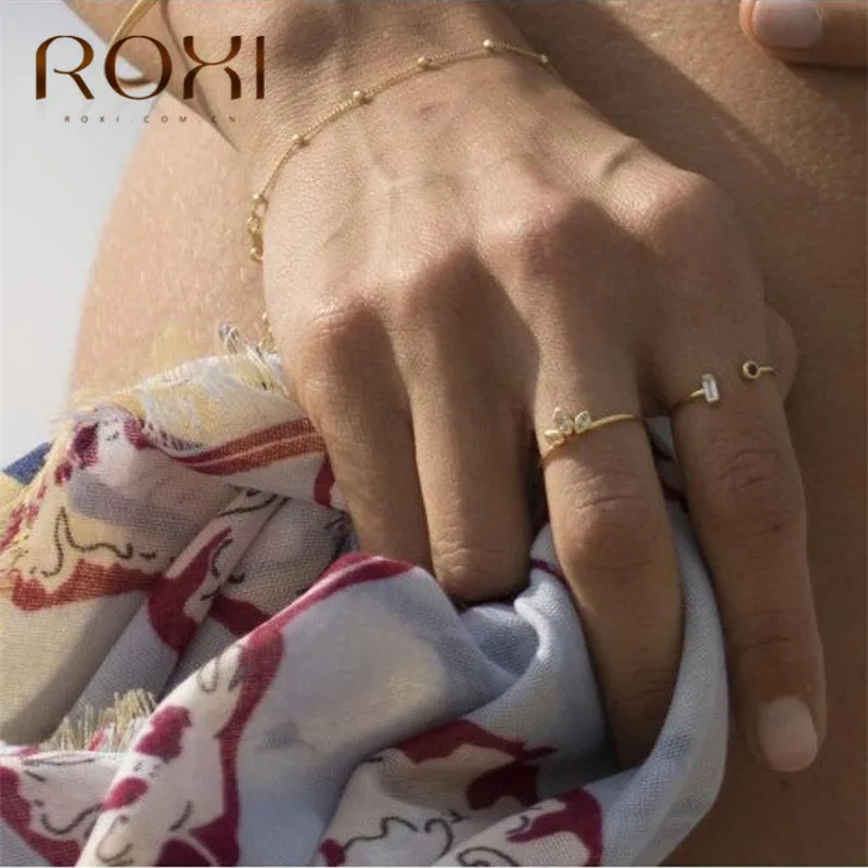 ROXI изящные белые Кристальные кольца для женщин простой конский глаз горный