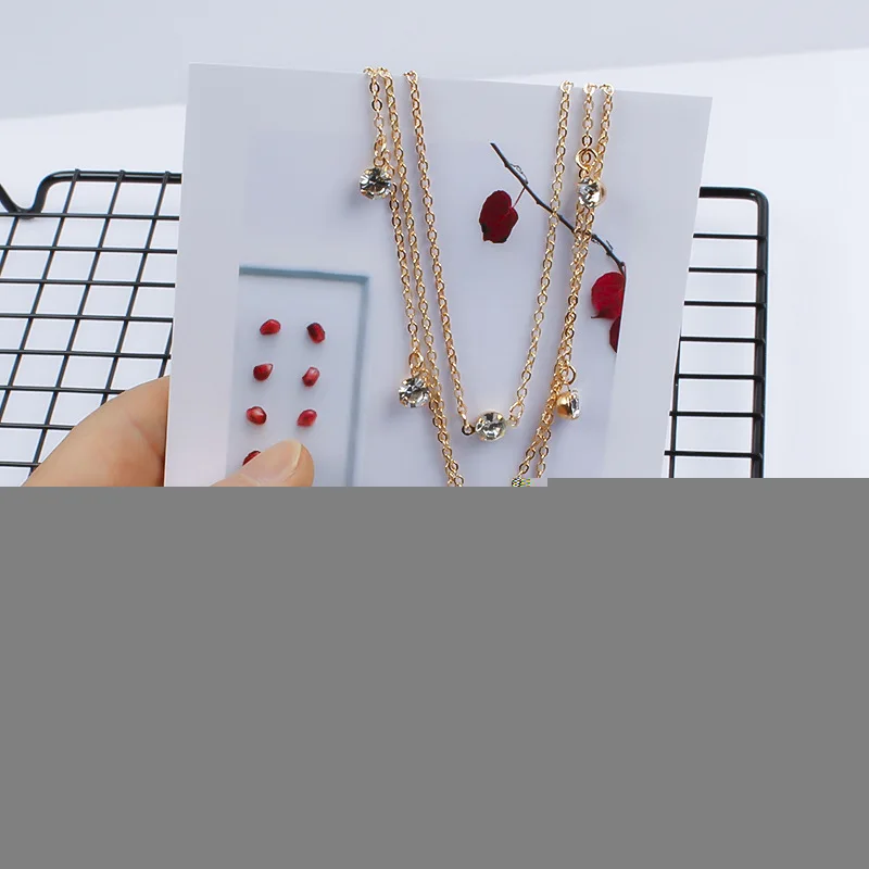 Женское многослойное ожерелье с кристаллами | Украшения и аксессуары