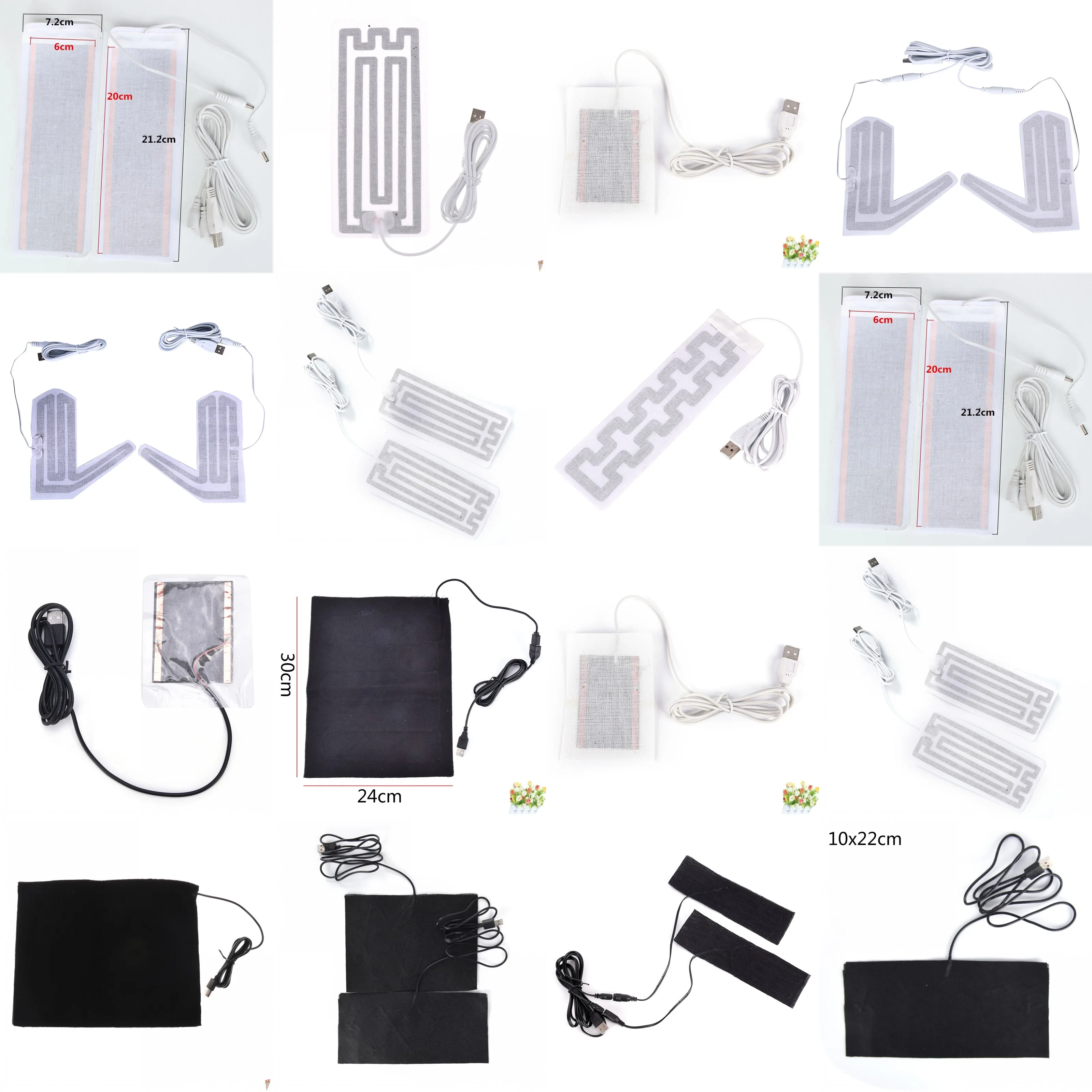 

1Set Warmer Heated Electric Heating Pads Thermal Clothes Jacket Mobile Warming Gear Switch For Heated Clothing