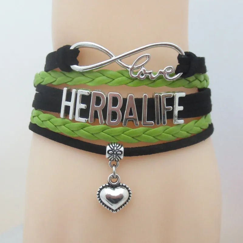 Браслет Herbalife с сердцем моды Infinity Love для женщин, мужчин и девочек из кожи - подарок дружбы.