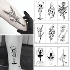 Горячая Распродажа Black Rose Водонепроницаемый временные Стикеры цветы и волн татуировки черный Треугольники татуировки тела рука пикантные фальшивые татуировки 1 шт.