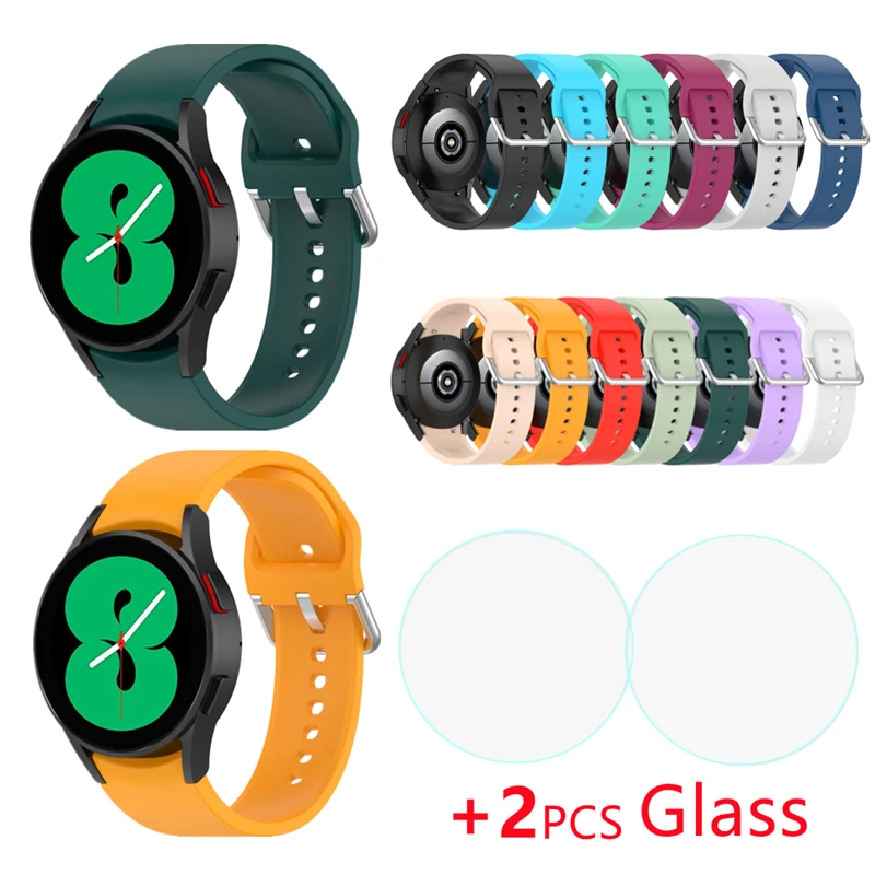Ремешок + стекло для Samsung Galaxy Watch 4 Classic 46 мм 42 мм/Watch 44 40 браслет и защитная пленка из