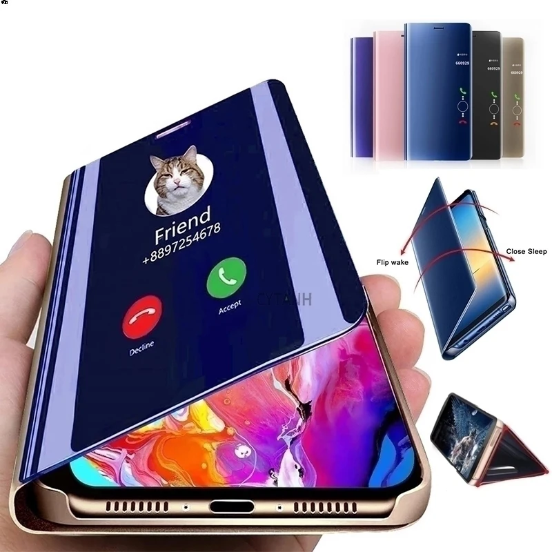 Зеркальный флип-чехол для Samsung Galaxy A51 A50 A52 A72 A32 A31 A41 A21s A30s M31s M21 A20e A10 A71 A40 A70 A11 A12 |