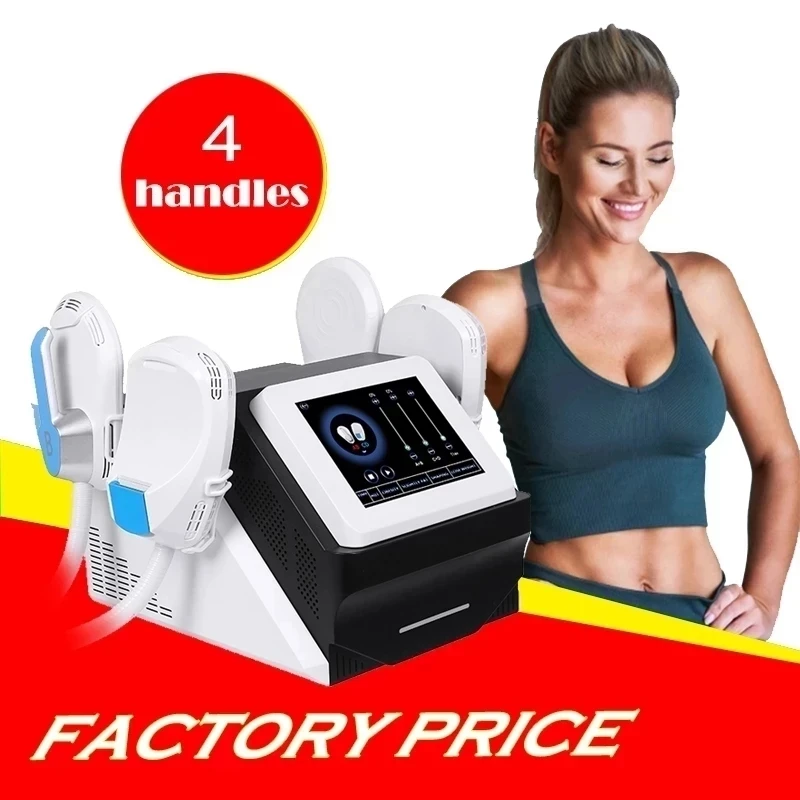 

Portable EMSLIM Body Contouring Machine Slim Beauty Muscle Stimulation abs Training HIEMT Tesla Sculptor With 4 Handles 5000W